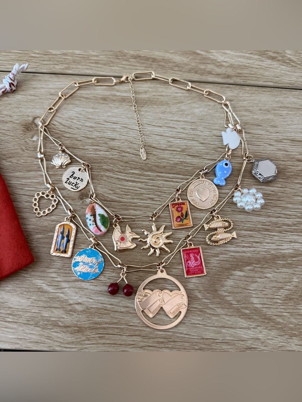 Anthropologie Double Layer Charm Necklace - Picture 3 of 5